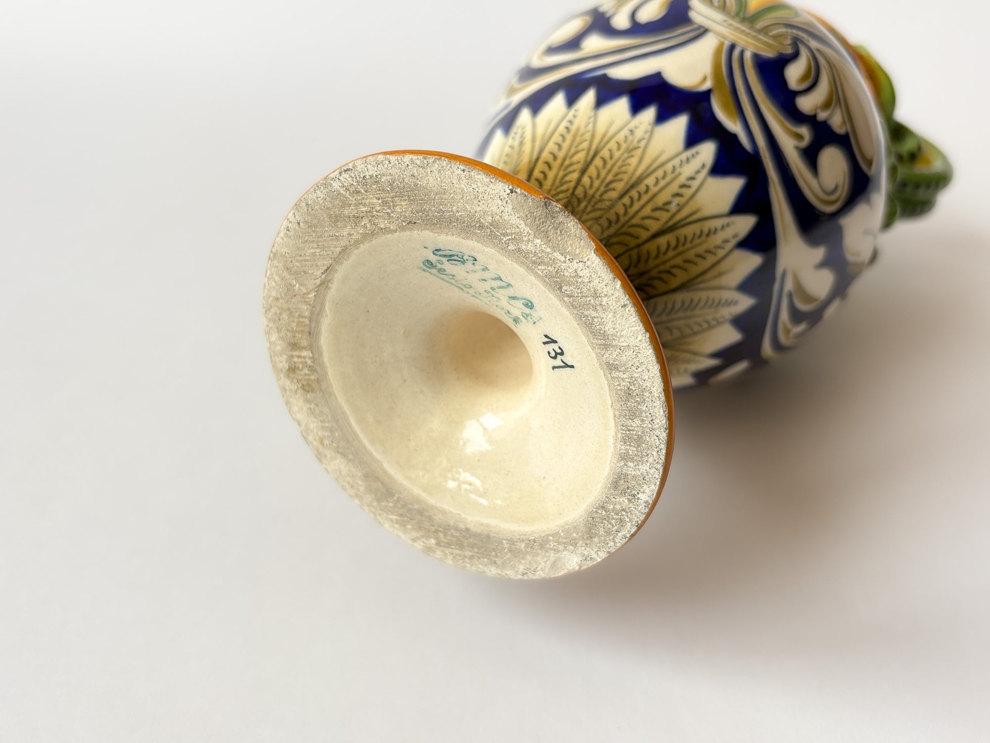 Hand-Painted Ceramic Vase by BMC Sesto Fiorentino